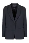 Emporio Armani Single-breasted One Button Jacket In Blue