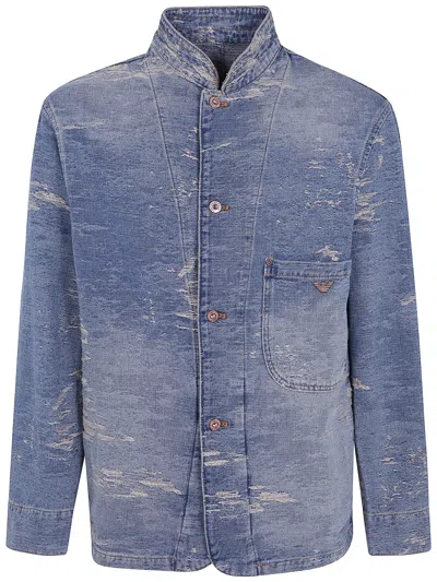 Emporio Armani Single Breasted Single Breasted Pocket Blazer In Multi