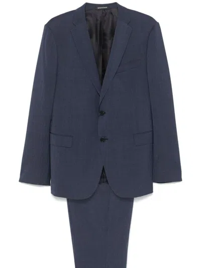 Emporio Armani Single-breasted Slim Suit In Black