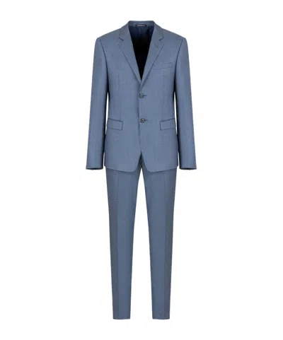 Emporio Armani Single Breasted Suit In Blue