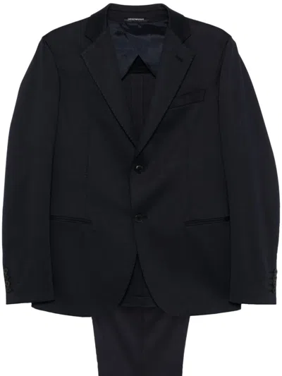 Emporio Armani Single Breasted Suit In Blue