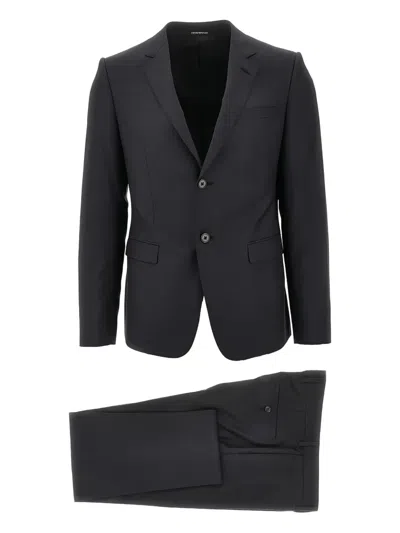 Emporio Armani Single-breasted Suit In Black