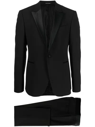 Emporio Armani Single-breasted Suit In Black