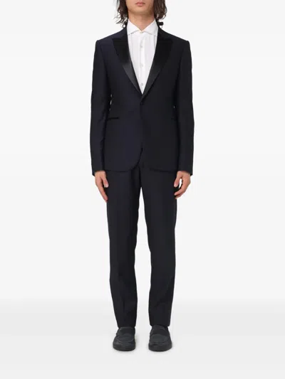 Emporio Armani Single-breasted Suit In Blue