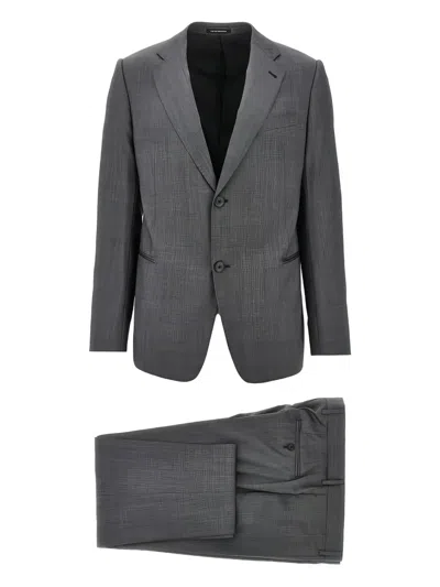 Emporio Armani Single-breasted Suit In Gray