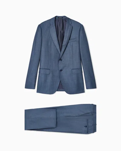 Emporio Armani Single-breasted Suit In A Silky-finish Grisaille