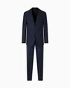 Emporio Armani Single-breasted Suit In Micro-design High-twist Virgin Wool