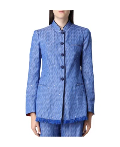 Emporio Armani Single-breasted Suit Jacket In Blue