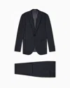 Emporio Armani Single-breasted Suit Made Of Tropical Light Wool With A Check Motif In Black