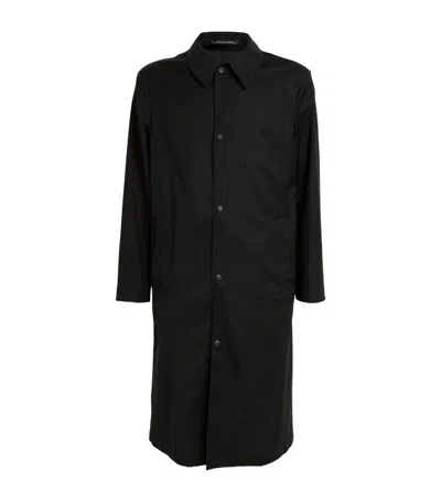 Emporio Armani Single-breasted Trench Coat In Black