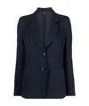 Emporio Armani Single-breasted Twill Jacket In Black