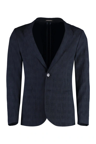 Emporio Armani Single-breasted Two-button Jacket In Blue