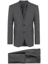 Emporio Armani Single-breasted Virgin Wool Suit In Grau