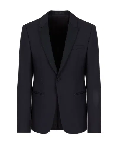 Emporio Armani Single-breasted Wool Blazer In Black