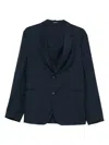 Emporio Armani Single Breasted Blazer Notched Lapels In Blue