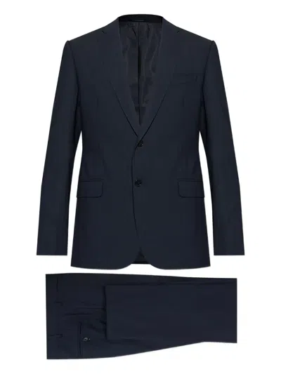 Emporio Armani Single-breasted Wool Suit In Blue