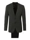 Emporio Armani Single-breasted Wool Suit Notched Lapels In Gris