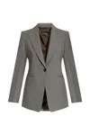 Emporio Armani Single-breated Blazer In Gray