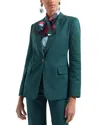 Emporio Armani Single-button Couture Cotton Blazer In Pine Green