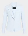 Emporio Armani Single-button Cady Crepe Blazer In Zen Blue