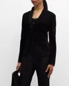 Emporio Armani Single-button Chenille Jacket In Black