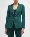 Emporio Armani Single-button Couture Cotton Blazer In Pine Green