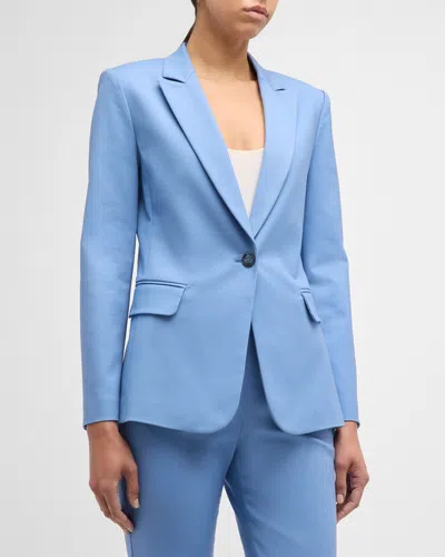 Emporio Armani Single-button Couture Cotton Blazer In Sugar Paper