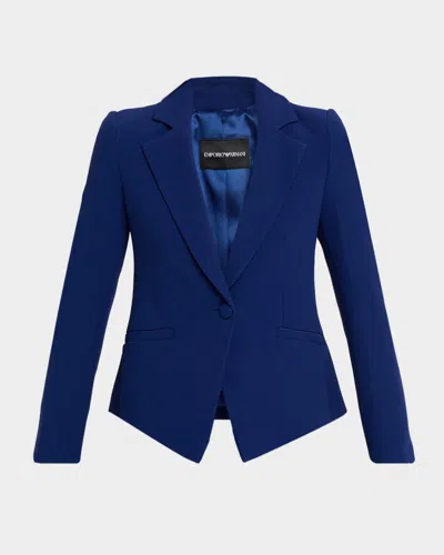 Emporio Armani Single-button Cutaway Blazer In Blue