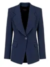 Emporio Armani Single-button Notched-lapel Jacket In Blue