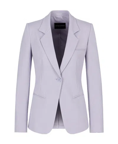 Emporio Armani Single-breasted Blazer In Blue