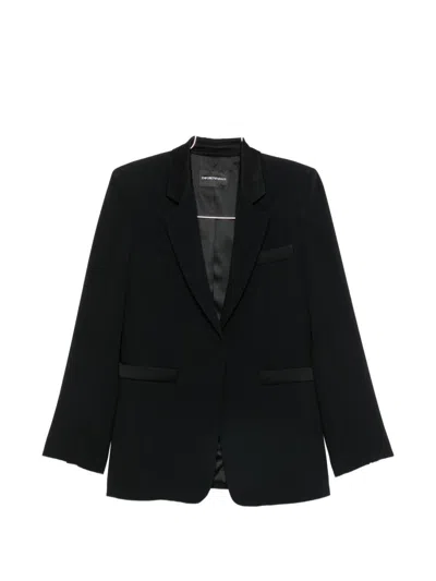 Emporio Armani Tailored Single Breasted Blazer Jacket In Black