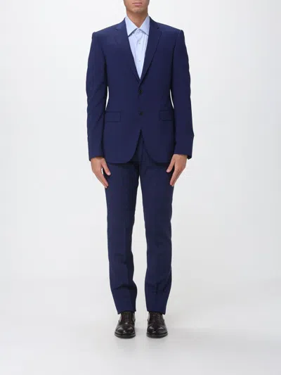 Emporio Armani Single-breasted Virgin-wool Suit In Blue
