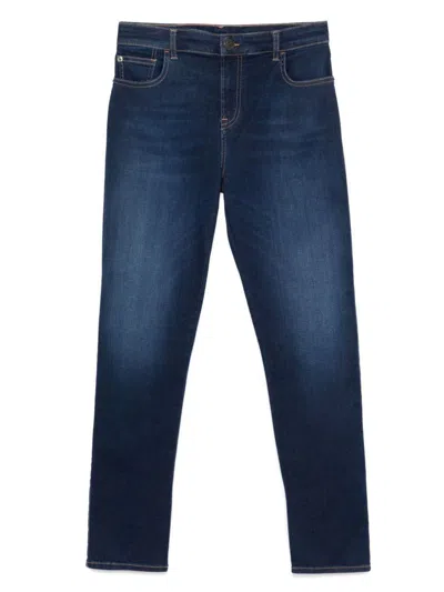 Emporio Armani Skinny Denim Cotton Jeans In Blue