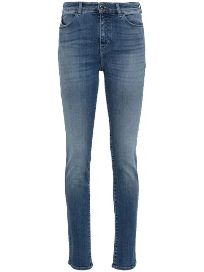 Emporio Armani Skinny Denim Jeans In Clear Blue