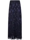 Emporio Armani Patterned Jacquard Maxi Skirt In Deep Blue