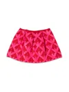 Emporio Armani Monogram-jacquar Flared Skirt In Red