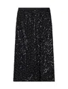 Emporio Armani Georgette Skirt With All-over Beads And Sequins In Black