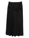 Emporio Armani Pleated Midi Skirt In Black