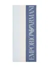 Emporio Armani Sky Blue Striped Stole In Blue