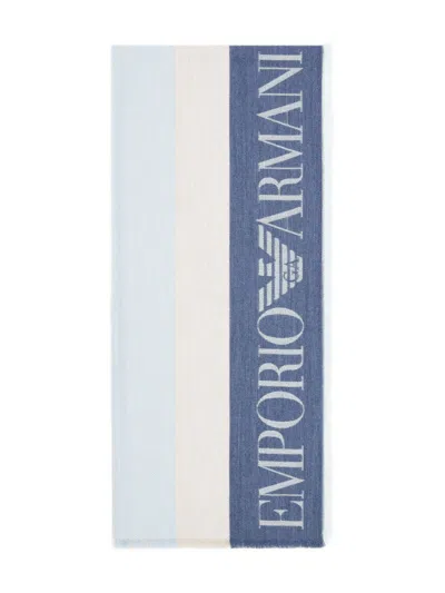 Emporio Armani Sky Blue Striped Stole