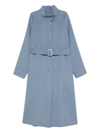 EMPORIO ARMANI SKY BLUE WOOL BLEND COAT