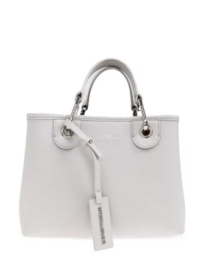 Emporio Armani Sleek Leather Handbag Design In Beige