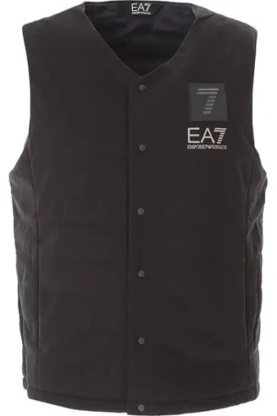 Emporio Armani Sleeveles Jacket Ea7 In Black