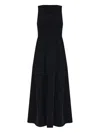 Emporio Armani Sleeveless Black Flared Hem Dress In Black