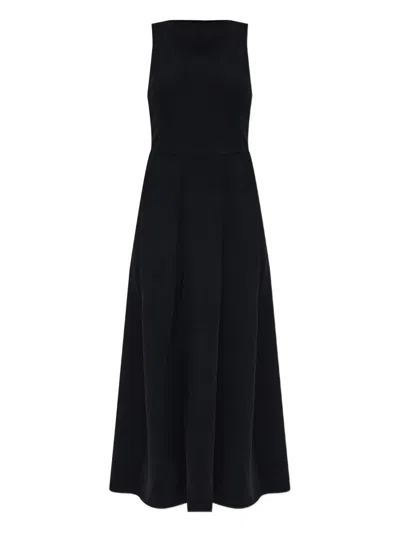Emporio Armani Sleeveless Black Flared Hem Dress