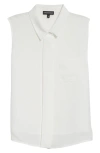 Emporio Armani Sleeveless Button-up Shirt In Warm White