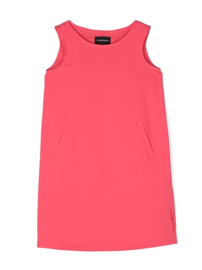 Emporio Armani Kids' Sleeveless Cotton Dress In Pink