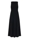 Emporio Armani Robe Sans Manche Avec Plis En Cady Technique In Black
