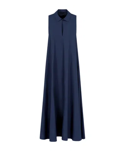 Emporio Armani Sleeveless Dress In Blue