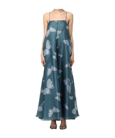 Emporio Armani Sleeveless Dress In Gnawed Blue